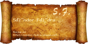 Sándor Fédra névjegykártya